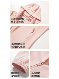 Women's Detachable Hood Sun Protection Jacket UV Proof Breathable Ice Silk for Outdoor Summer