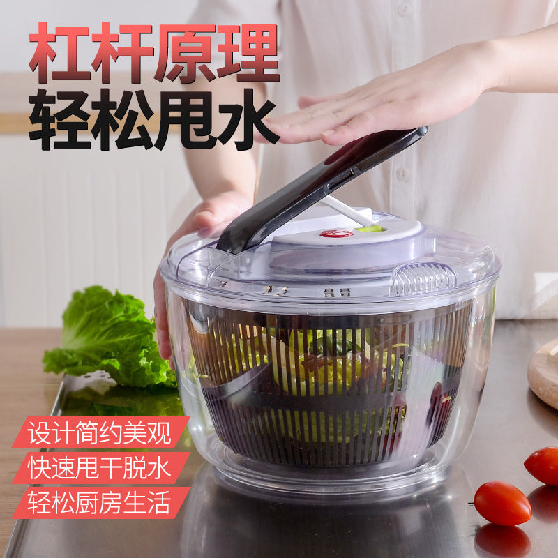Manual Salad Spinner and Vegetable Dryer for Kitchen