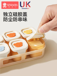 Baby Food Freezer Tray Silicone Individual Compartment Storage Box for Purees and Ice Pops, Steamable and Fresh-Keeping