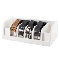 Wooden Belt Storage Box with Compartments for Belts, Watches, and Accessories