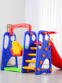 Kids Indoor Outdoor Slide and Swing Set with Ladder for Toddlers
