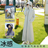 Women's Full Body UV Protection Ice Silk Sun Protection Jacket with Hood