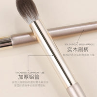 15-Piece Gilded Portable Makeup Brush Set with Eyeshadow and Contour Brushes