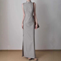 New Chinese Style Cheongsam Dress with Slimming Waist for Summer