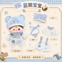 Doll Clothes Set for 10cm/20cm Cotton Dolls, Cute Sweet Outfits with Overalls and Hat