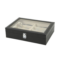 8-Slot PU Leather Eyeglasses and Sunglasses Storage Organizer Case