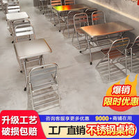 Industrial Style Stainless Steel Folding Dining Table and Chair Set for Restaurants and Outdoor Use