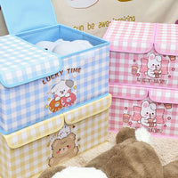 Cute Girly Large Capacity Double-Lid Dustproof Washable Storage Box for Underwear Socks