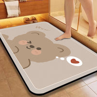 Diatomaceous Earth Bath Mat Super Absorbent Quick Dry Non-Slip for Bathroom and Doorway