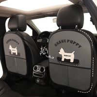 Car Seat Back Organizer with Kick Mat and Storage Pockets for Kids
