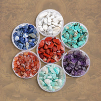 Tibetan Buddhist Offering Mandala Gemstone Set - Natural Crystal Chips for Rituals