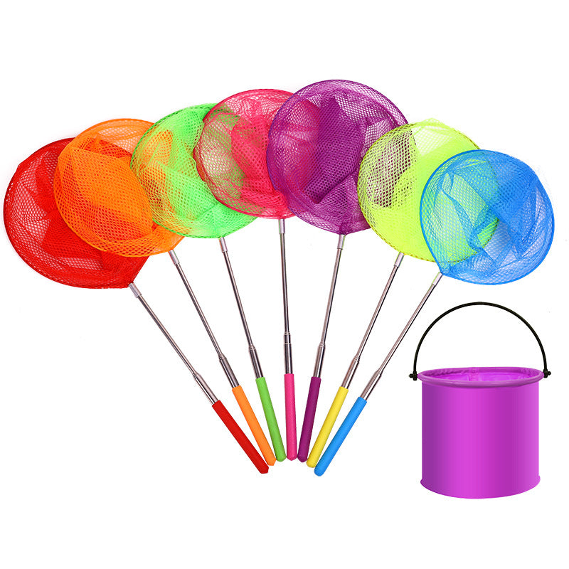 Stainless Steel Telescopic Fishing Net for Kids, Insect Catching Net, Shrimp Net
