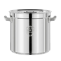 304 Stainless Steel Stock Pot with Lid, Large Capacity Round Soup Kettle for Kitchen and Catering