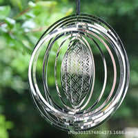 Creative Nordic Mandala Life Flower 3D Rotating Wind Chime Hanging Decor for Home Balcony