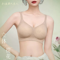 Embroidered Wireless Bralette with Fixed Cups, Breathable Soft Support