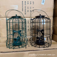 Outdoor Hanging Bird Feeder Squirrel-Proof Iron Art Design for Garden Patio