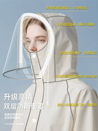Unisex Full Body Rain Poncho with Double Visor for Electric Scooter and Cycling