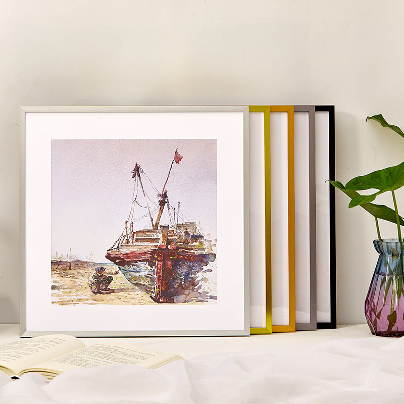 Square Aluminum Alloy Picture Frame for Wall Mounting Artwork and Puzzles