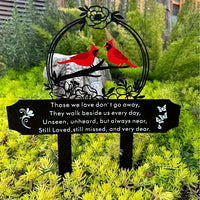 Cardinal Bird Outdoor Cemetery Memorial Stake Rust-Resistant Metal Craft