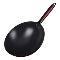 Traditional Zhangqiu Iron Wok for Home Cooking, Round Bottom, Non-stick, Uncoated, Gas Stove Compatible