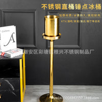 Thickened Stainless Steel Commercial Ice Bucket with Stand for Bar KTV Parties