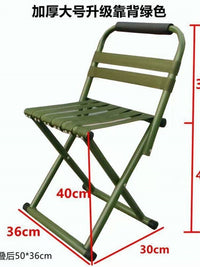 Portable Folding Stool with Backrest for Outdoor Camping Fishing