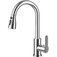 Pull-Out Kitchen Faucet with Dual Functionality for Hot and Cold Water, Anti-Splash Sink Mixer