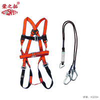 Full Body Climbing Safety Harness with Lanyard and Double Hooks for Fall Protection