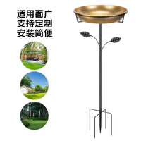 Freestanding Garden Bird Bath Feeder with Metal Stake, Detachable Water Bowl for Patio Yard Decor