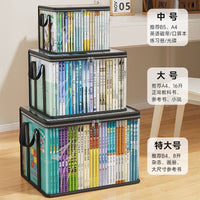 Foldable Transparent Book Storage Box for Students and Home Use, Dustproof and Waterproof