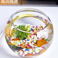 Large Thickened Spherical Glass Fish Tank for Goldfish, Turtles, and Hydroponic Plants