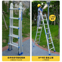 Little Giant Thickened Aluminum Alloy Multi-functional Folding Ladder for Home and Engineering Use, Telescopic Lifting A-Frame Ladder