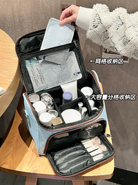 Large Capacity Portable Travel Cosmetic Bag for Skincare and Makeup Organization