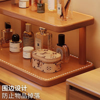 Wooden Desktop Cosmetic Organizer for Vanity and Entryway, Skincare and Perfume Storage Rack