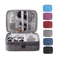 Triple-Layer Portable Electronic Organizer Bag for Cables and Accessories