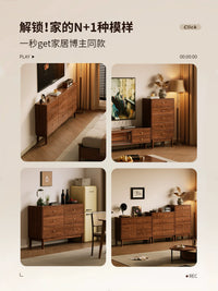 Mid-Century Modern Solid Wood Chest of Drawers Narrow Storage Cabinet for Bedroom