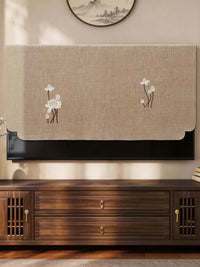 New Chinese Style Lotus Embroidered TV Dust Cover for 52-85 Inch Screens