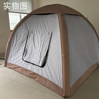 Inflatable Camping Tent, Portable 4-Corner Outdoor Shelter, Silver-Coated Waterproof Sun Protection