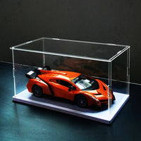 Display Case with Hinged Door for Collectibles, Action Figures, Blocks, Shoes, and Bags