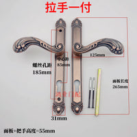 European Style Outdoor Gate Lock Set with Aluminum Handle for Courtyard Iron Gates