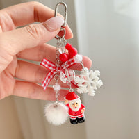 Beaded Christmas Santa Claus & Tree Phone Charm Keychain Bag Ornament