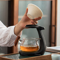 Zhaolin Creative Ceramic Tea Infuser Set with Filter and Holder, Non-Porous Tea Strainer for Kung Fu Tea Ceremony