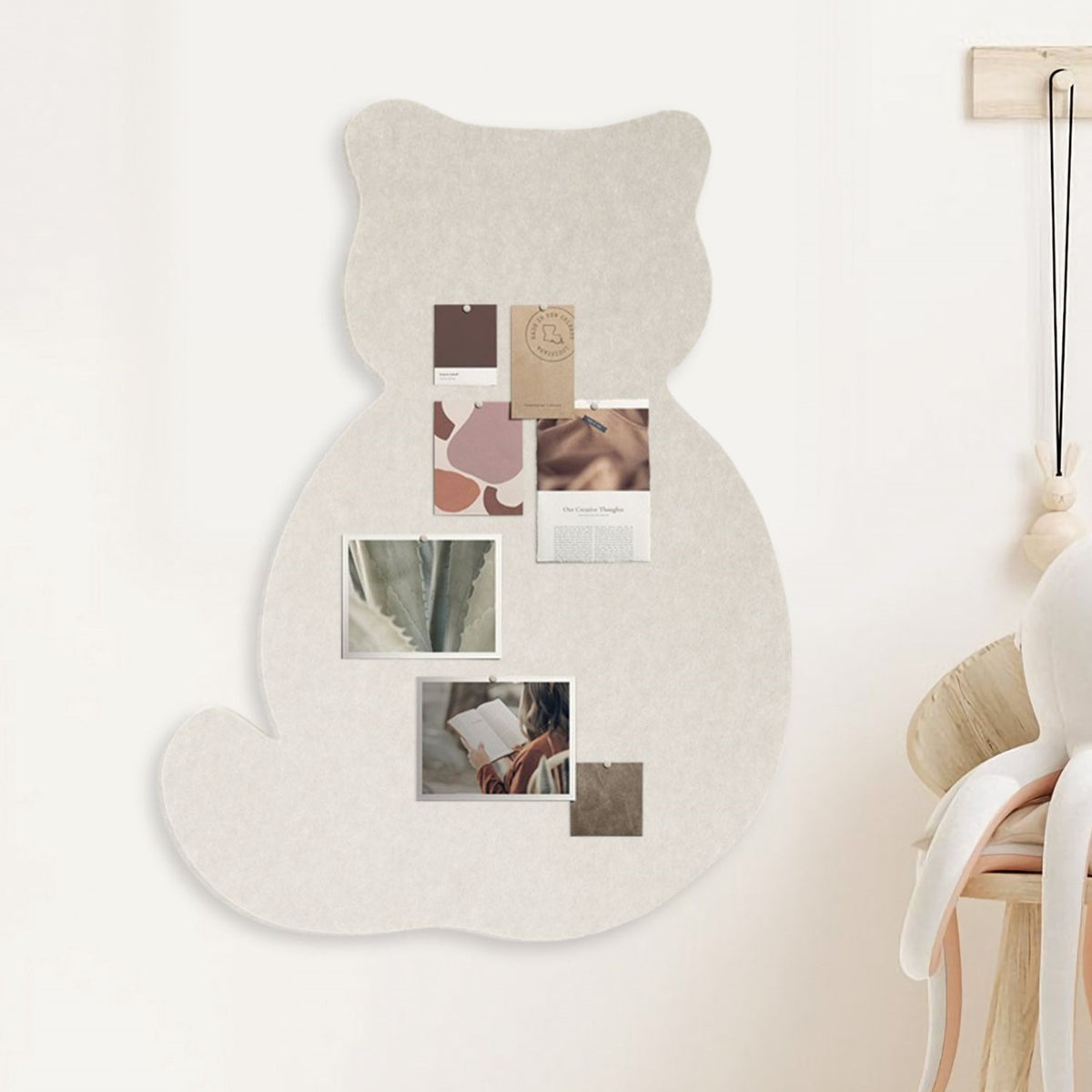 No-Drill Adhesive Felt Photo Wall Board, Message Board for Nursery & Kids Room, Wall Decor Background for DIY Crafts