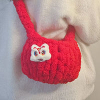 DIY Cloud Bag Crochet Kit with Cartoon Plush Charm, Handmade Crossbody Shoulder Bag Gift for Her
