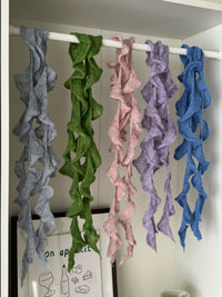 Y2K Irregular Spiral Knit Scarf for Women - Trendy Decorative Necktie