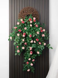 Artificial Flower Wall Decor with Hanging Planter for TV Background Wall