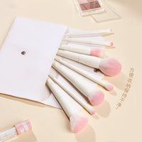 14-Piece Matte White Makeup Brush Set for Eyes and Face