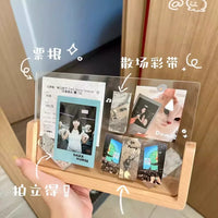 DIY Acrylic Photo Frame with Wooden Base for Instant Prints & Desk Display