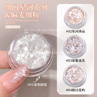 Iridescent Opal Pearl Nail Art Flakes for Christmas Decorations