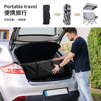 Portable Folding Double Camping Chair with Canopy, Outdoor Beach Sofa Seat